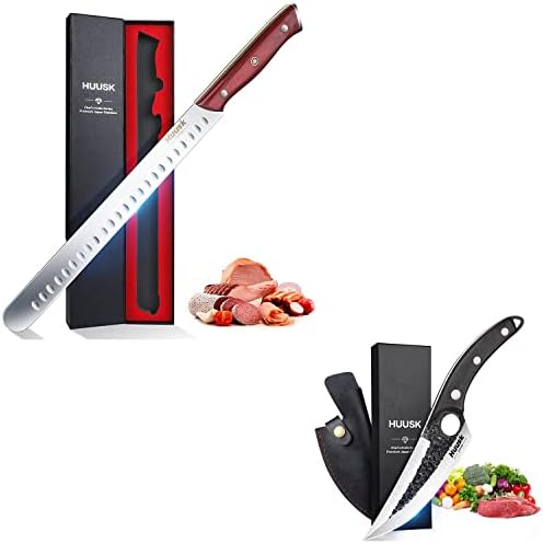 Huusk nadograđeni noževi za sečenje, Vikinški nož sa omotačem ručno kovani mesarski nož za sečenje mesa