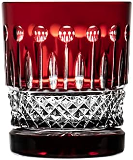 Ajka Fabergé Xenia Ruby Crveni olovni olov Crystal Old Fashion Whikey Tumbler 13.2 OZ -Single Jedinica