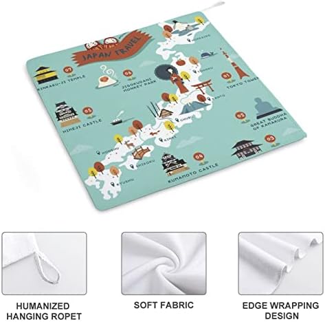 Ručnik za ruke Japan Travel Map Ručni ručnici Ručnik za ručnik za ručnik za ručnik za ručnik za kupatilo