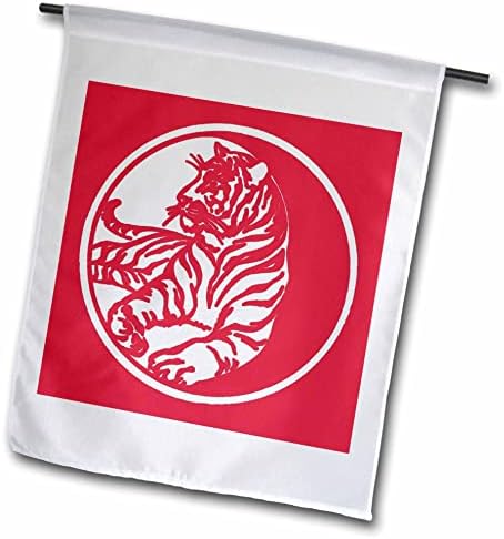 3Droza tigra silueta u bijelom plemenom tetovažu stila vektorske umjetnosti - zastava