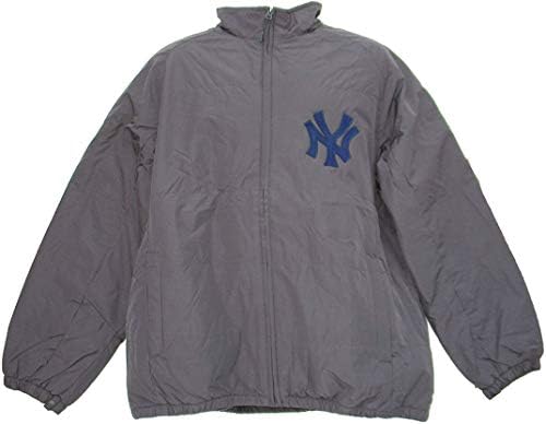 New York Yankees Muška veličina X-Velika XL puna zip jakna Prednji džepovi - siva