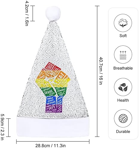 LGBT Gay Pride Funny Božić šešir Sequin Santa Claus kape za muškarce žene Božić Holiday Party Dekoracije