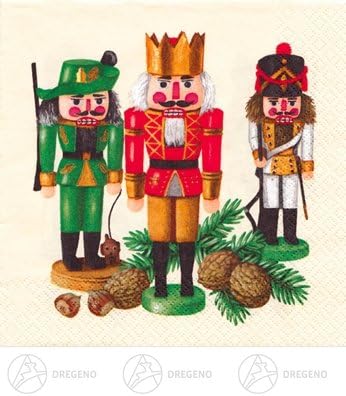 Rudolphs Schatzkiste salvete Nutcracker trio širina x Visina pribl. 33 cmx33 cm rujne planine papir-salvete