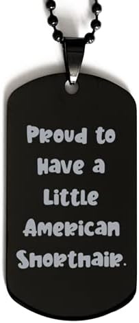 Američki kratkodlaki mačke pokloni za mačke ljubitelje, ponosno, smiješno američko kratkodlako mačka crna crna pse, ugravirana privjesna ogrlica od prijatelja