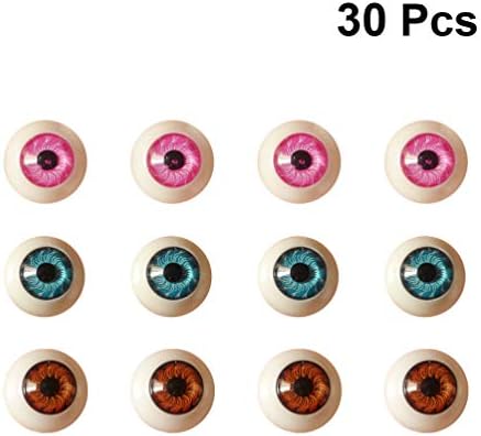 Exceart 100pcs okrugli lutka plastični zastrašujući oči lažne šuplje ravne očne jabučice za diy životinje