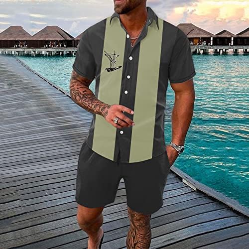 2 komada Trackies Outfits za muškarce Revel cvjetna havajska majica i kratki setovi Tropska ljetna odjeća