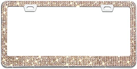 Bling Licencne ploče okvir za žene, 1pcs Sparkly Licencne ploče | Preko 1200 kom 14 faseta Bedazzled Clear