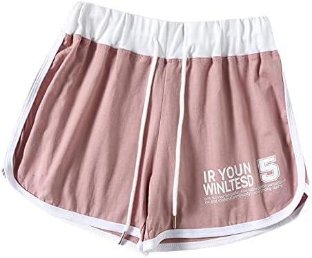 Lurua Ženske kratke hlače za ljetni elastični struk dolfin kratke hlače modno slovo tiskane sportske kratke