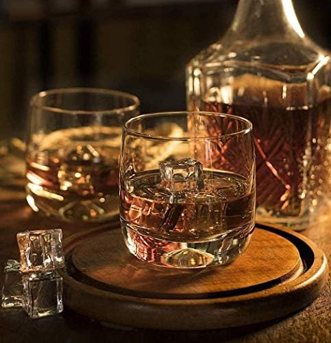 Sobriety zaobljene viski čaše, ručno puhalo kristalne guste ponderirane dne kamere, savršene za manača,