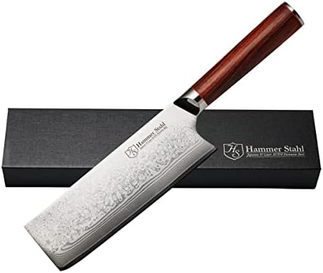 Hammer Stahl 7 inčni nakiri nož na Damaskus serija - japanski kovani 67 sloj Aus10 čelik - profesionalni