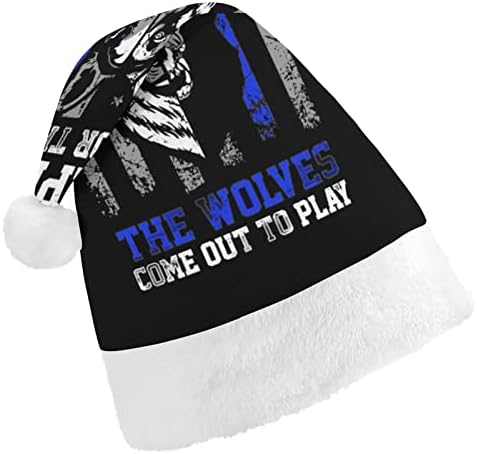 Ovčarski psi plava linija američka zastava Božić šešir meka plišana Santa kapa smiješna kapa za Božić Novu