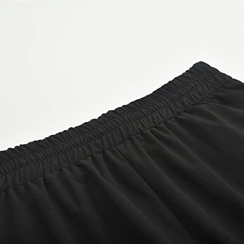 lcziwo ženske Casual lanene sužene pantalone ljetne plaže pantalone sa širokim nogavicama sa vezicama za struk Joggers sa džepovima