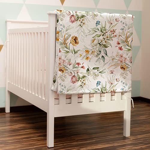 HawskgFub Dječji dječji akvarel cvjetni biljni pokrivač pokloni, vrtić s vrtićem Flanel Fleece Bed Swadling Deco, mekani lagani novorođeni bebi dječji krevetić dekor za krevet 30 x 40