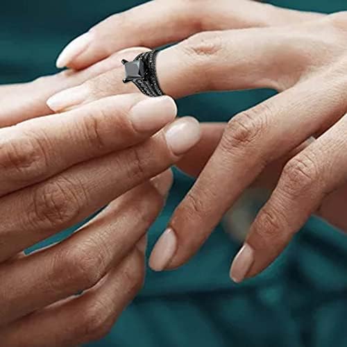 Pozlaćeni Retro muški i ženski tip Set prsten prsten umetak Cirkon novi prsten zdepast prsten za srce