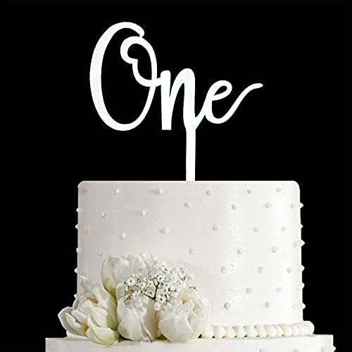 Ogledalo Srebrna broj Jedan od dekoracija za torte, 1. rođendanska torta za torte, jednogodišnji rođendanski