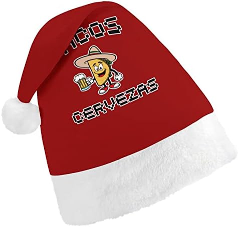 Tacos i Cervezas Božić šešir meka pliš Santa kapa Funny kapu za Božić Nove godine svečana zabava