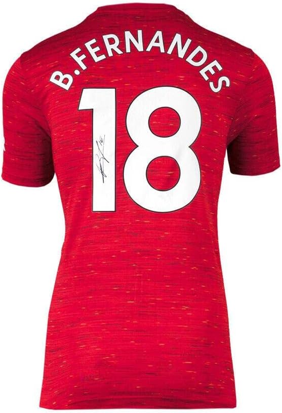 Bruno Fernandes potpisao majicu Manchester Uniteda - 2020-21, broj 18 - nogometni dresovi autografa