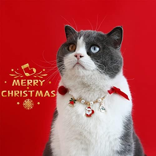 celamos Božić Cat ovratnici za djevojčice mačke nakit za kućne ljubimce za pse Perla biserna ogrlica pas