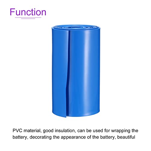 Dmiotech 106mm ravni 5m rukavi za bateriju PVC obloge za toplotnu skupljanje za 18650 baterija Blue