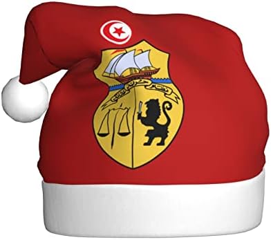ZALTAS grb Tunisa Božić šešir za odrasle meke udoban Santa kape za Božić Novu godinu odmor potrepštine