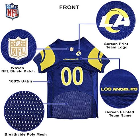 NFL Los Angeles ovnova dres psa, veličina: XX-veliki. Najbolji fudbalski dres kostim za pse & amp; mačke. Dres Sa Licencom.