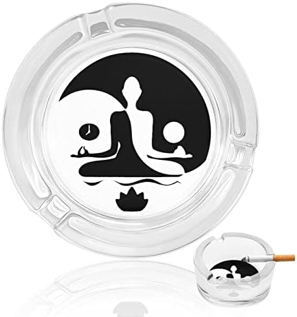 Joga yin yang tiskani stakleni pepeo ashtrays cigarete držač smiješnog kruga za kućni ured na otvorenom