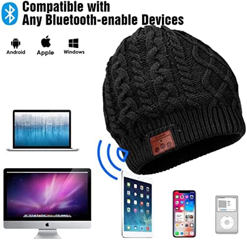 Zruhig Bluetooth Beanie, Stereo Knit Music Hat sa Bluetooth V5.0 bežični šeširi Nadogradnja Unisex pletena
