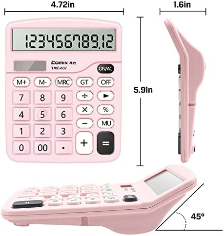 Comix Desktop kalkulator 12-znamenkasto s velikim LCD ekranom i velikim gumbom, 2 pakovanja, 12-cifre Baisc