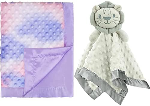 Silky Satin Baby pokrivač i lav Lovie Baby Security Prekrivač kravata Minky tkanina Toddler Blaket Mekani satenski sigurnosni pokrivač za bebe Snuggle igračka