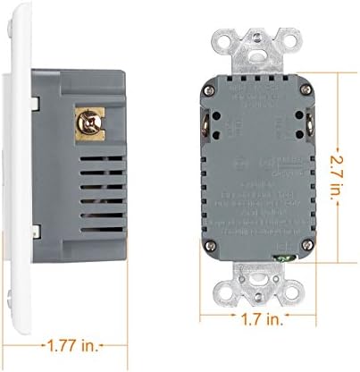 USB utičnica, dvostruki priključak velike brzine 15 amp, pametna 4.8A Mogućnost punjenja, otporna na zidnu