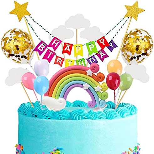XiHuimay 17pcs torta za rođendan Birthred Set Happy Birthday Baner TOPER ručno rađeni Cupcake Topper, uključujući