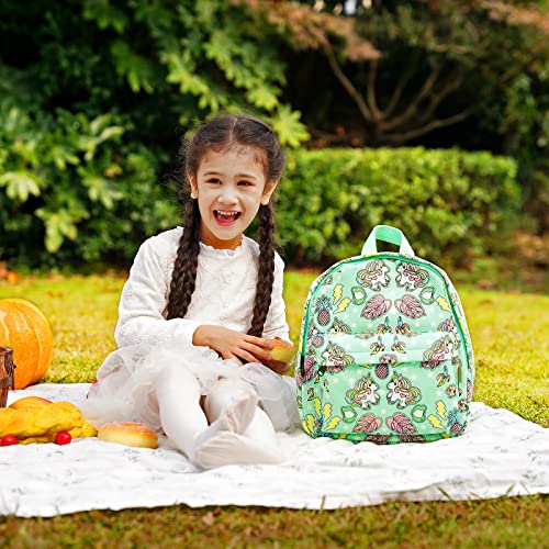 Gagaku Unicorn Predškolski ruksak za djevojčice Dječje školske torbe sa remenima prsa - zeleno