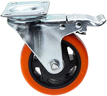 ZCMEB 1pc 4/5 inčni kotačić za namještaj kočioni točak od meke gume Okretni kotač za kotač za teške uslove