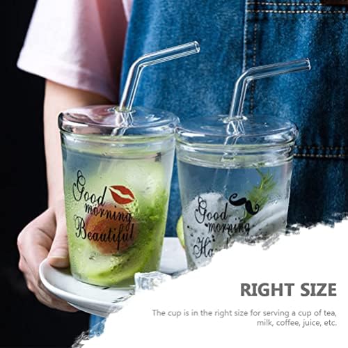 Čaše za piće sa staklenom slamom za višekratnu upotrebu BUPBLE CUP CUPBLE CUP sa poklopcem SODA-e mogu naočale