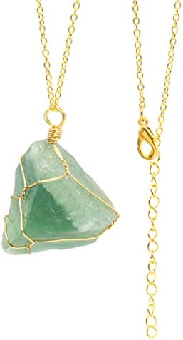 Pingyongchang prirodna nepravilna ogrlica od sirovog kamena kristalno umotana stijena Privjesak Ogrlica