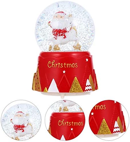 Božićni ukrasi za božićne kristal 3D Crystal Music Box Noćna svjetlost Santa uzorak Rotirajuće svijetu Božićne vodene globus Pokloni za Xmas Party Favori bez baterija Božićne ukrase