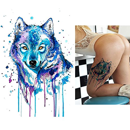 Glaryyears akvarelne životinje privremene tetovaže za žene odrasle, 5 pakovanja velikih velikih lažnih kreativnih