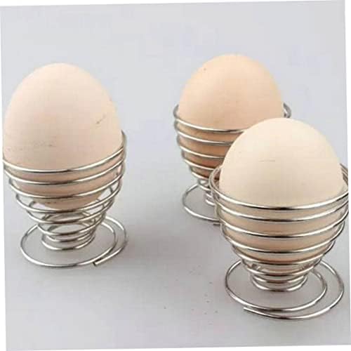 KUYYFDS 6kom čaša za jaja metalna žica za ladicu čaša za skladištenje stalak za ladicu za jaja od nerđajućeg