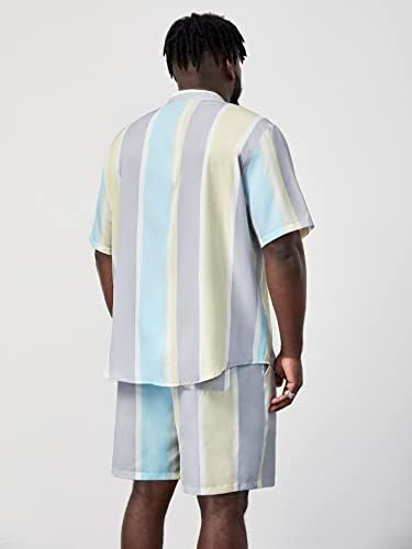 Luboza Dvodijelna odjeća za muškarce Muškarci Striped Ispis majica i kratke hlače
