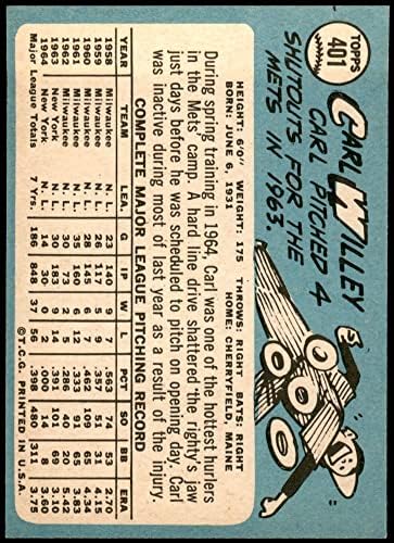 1965 TOPPS # 401 Carlton Willey New York Mets Nm Mets