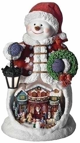 Božić Roman Inc, Kolekcija za zabave, 13 H mus LED Crveni snjegović scena, fenjer, snježni globus, kuća