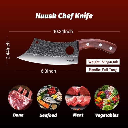 Huusk Chef Knife Set ručni kovani sekač za meso za rezanje mesa nož za otkoštavanje sa omotom Set noža za