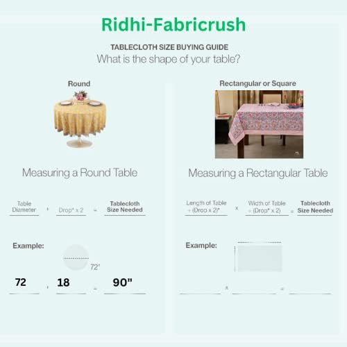 Ridhi -Cotton ručni blok Print stolcloth trpezarijski poklopac stola, zahvaljujući stolu božićne seoske