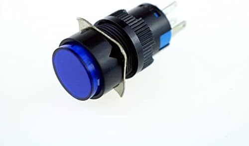 DJDLFA 16mm DC 12V LED push dugme Prekidač plava zelena crvena žuta bijela lampica fiksni pushButton sklopke