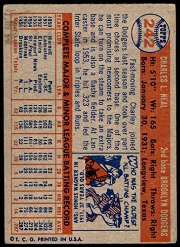 1957.Podgovori br. 242 Charlie Neal Brooklyn Dodgers Dodgers