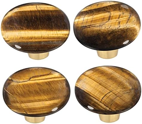 Moonsix set od 4 ovalnog oblika Kristalni kamena kamena ploča za ladicu ormara, liječenje čakri orlovske