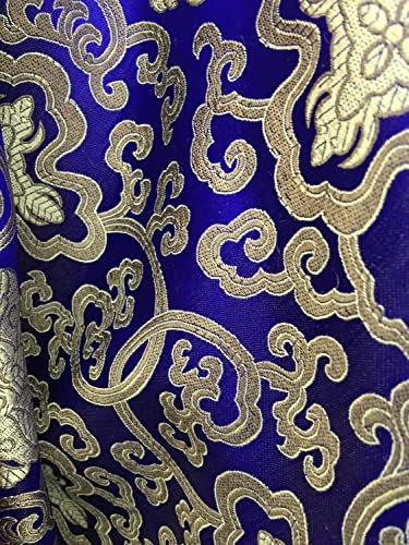 Adelaide Kraljevsko plavo zlato kineska Brokatna satenska tkanina pored dvorišta - 10058