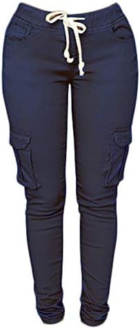 Andongnywell ženske ležerne hlače Multi-džepovi modni teretni teret za teretane Hladne hlače pantalone