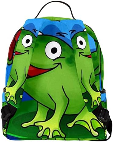 VBFOFBV ruksak za ženske pantalonske bakfa za laptop Travel Casual torba, crtana životinja Žaba zelena