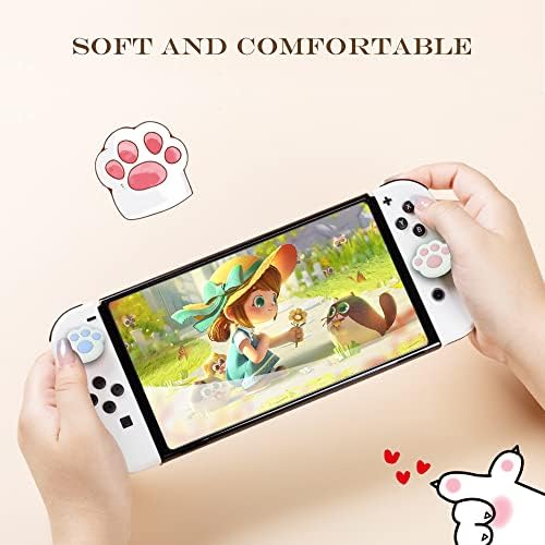 PERFECTSIGHT Cute Cat Paws Switch kape za držanje palca za Nintendo Switch OLED konzolu/Switch Lite, Kawaii